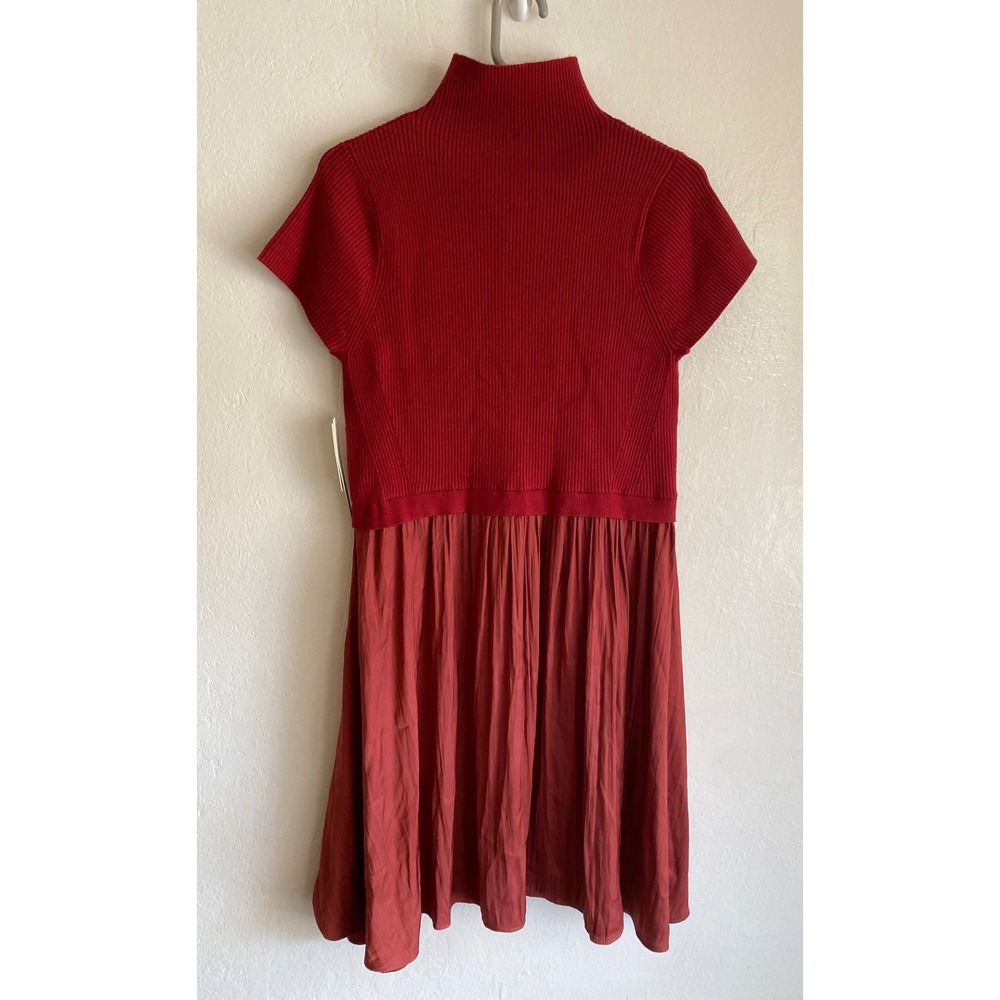 Anthropologie Thea Twofer Sweater Dress Short Sleeve Mini Edition Red XL NWT - Picture 2 of 8